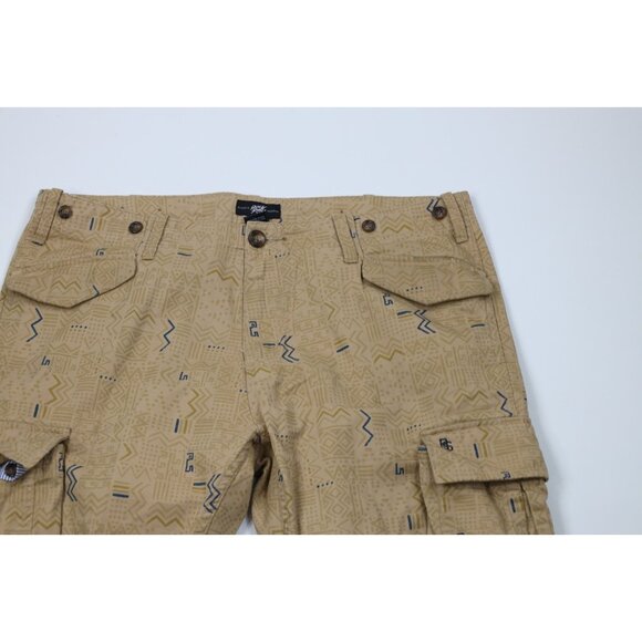Rocksmith Mens Size 38x36 Abstract Geometric Strap Skateboard Cargo Pants Beige - Picture 2 of 14